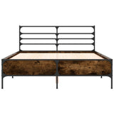 Bed Frame Smoked Oak Engineered wood, Metal, Plywood Double 3280039