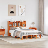 Bookcase Bed without Mattress Wax Brown 140x190 cm Solid Wood Pine 3323988