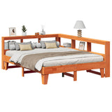 Bookcase Bed without Mattress Wax Brown 140x200cm Solid Wood Pine 3324540
