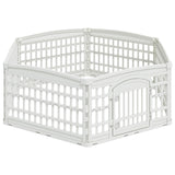6 Panel Dog Playpen White 179 x 151 x 58 cm Plastic 42027223