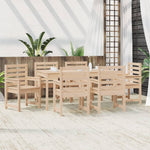 7 Piece Garden Dining Set Solid Wood Pine 3154713