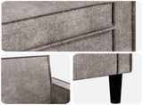 XL Armchair Light Grey Faux Suede Leather 42043527