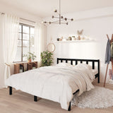 Bed Frame without Mattress Black Solid Wood Double 810061