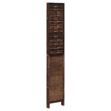 Room Divider 4 Panels Dark Brown Solid Wood Paulownia 358708