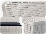 5-Seater Garden Sofa with Cushions Rattan Look PP White 3444045