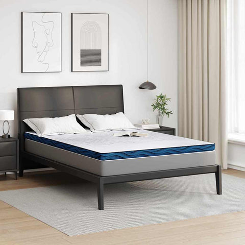 Mattress Pads White and blue 140 x 190 cm Gel Memory Foam 4106270