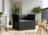 1-Seater Armchair with Cushion Rattan Look PP Anthracite 8011855