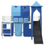 Kids'Loft Bed Frame White and Blue 75 x 190 cm Metal 42020899