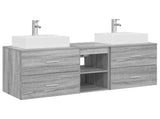 Bathroom Cabinet Set 3 pcs Grey Sonoma 49.5 x 41 x 62.5 cm 3405840