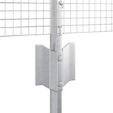 Welded Wire Fence with Posts 10 x 0.6 m Galvanised Steel Silver 3336317