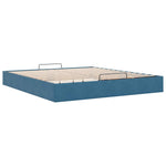 ZNTS Ottoman Bed Frame No Mattress Dark Blue 200x200 cm Velvet 3310989