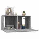 TV Cabinet Set Wall-mounted 3 pcs Grey Engineered Wood 815872