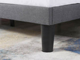 Single Bed Soft Linen Grey 3FT Upholstered Bed with Winged Headboard, Wood Slat Support WF284386AAA
