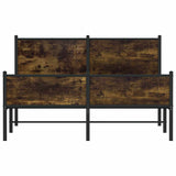 Metal Bed Frame without Mattress Smoked Oak 150x200 cm King Size 3301385