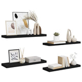 Floating Wall Shelves 4 pcs Black 80x23.5x3.8 cm MDF 323837