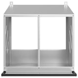 Chicken Nesting Box with 2 Compartments Galvanized Silver Metal 864348