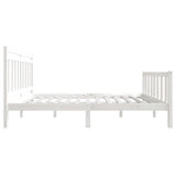 Bed Frame without Mattress White King Size Solid Wood 3100964