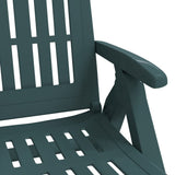 Folding Sun Lounger with Wheels Green PP 364697