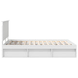 Bed Frame with Headboard White 140 x 190 cm Solid Pine Wood 3411010