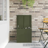 Garden Storage Cushion Box Steel 55 x 50.5 x 50 cm Olive Green 874577