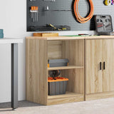 Garage Storage Cabinet Sonoma Oak 60x51x85 cm Solid Wood Pine 860546