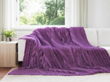 Throw Blankets 6 pcs Purple 240 x 220 cm Fleece 42016903