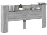 Storage Headboard with LED Grey Sonoma Engineered Wood 3418674