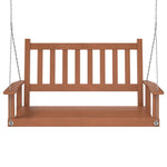 ZNTS Garden Swing Bench with Metal Chains Brown Solid Wood Fir 4008977