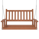 ZNTS Garden Swing Bench with Metal Chains Brown Solid Wood Fir 4008977