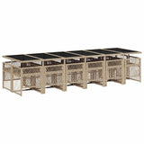 13 Piece Garden Dining Set with Cushions Beige Poly Rattan 3210768