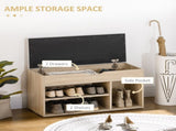 Shoes Cabinet Bench Hidden Storage Padded Seat Organiser Footwear Rack Hallway Oak Tone T3398P344668