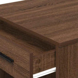 ZNTS Desk with Drawer and Shelf Brown Oak 102x62x77.5 cm Engineered Wood 858692