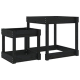 Sand Tables 2 pcs Black Solid Wood Pine 825055