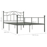 284534 Bed Frame without Mattress Grey Metal 160x200 cm
