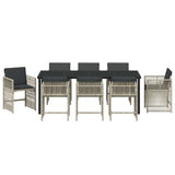 Garden Dining Set 9 pcs Light Grey Powder-Coated Steel 3380668