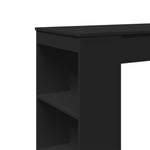 ZNTS Bar Table with Racks Black 95x47x103.5 cm Engineered Wood 854383