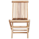 Folding Garden Chair 2 pcs Natural Solid Teak Wood 42028481