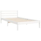 Bed Frame without Mattress White Small Single Solid Wood 3194857