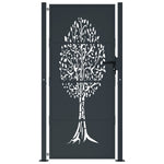 Garden Gate Anthracite 105x180 cm Steel Tree Design 153158
