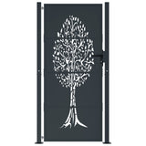 Garden Gate Anthracite 105x180 cm Steel Tree Design 153158