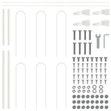 Garden Fence White 6.8 x 1 m Powder-coated steel 3334085
