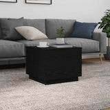Coffee Table with LED Lights Black Oak 50x50x40 cm 862259