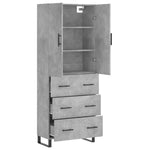 Highboard Concrete Grey 69.5x34x180 cm Engineered Wood 3195871