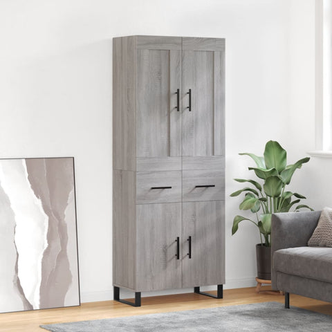 Highboard Grey Sonoma 69.5x34x180 cm Engineered Wood 3199903