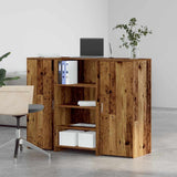 Reception Desk Old Wood 135x50x103.5 cm Engineered Wood 3324194