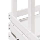 Outdoor Bar Table with Roof White 112.5x57x195.5 cm Solid Wood 832535