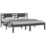 Bed Frame without Mattress Grey 200x200 cm Solid Wood Pine 3104240