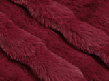 Anti-Slip Faux Rabbit Fur Blanket Olite Bordeaux Red Polyester 42021852