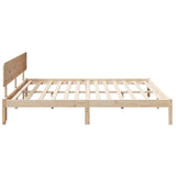 Bed Frame with Headboard Natural 180 x 200 cm Solid Pine Wood 872095