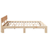 Bed Frame with Headboard Natural 180 x 200 cm Solid Pine Wood 872641